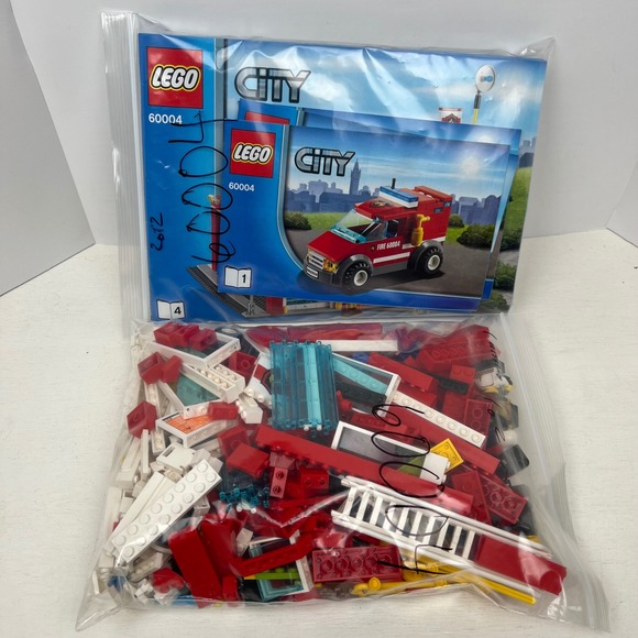 LEGO City 60004 Fire Station Building Toy Set with Instructions Pre-owned